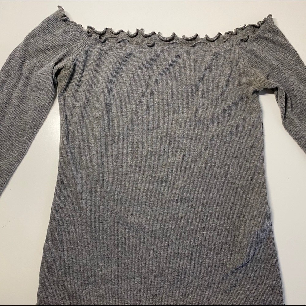 Hollister gray off the shoulder long sleeve